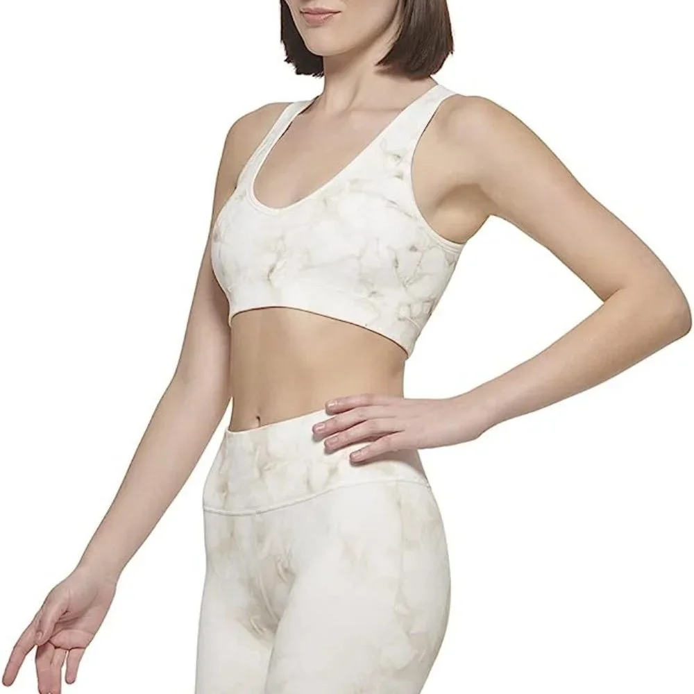 Calvin Klein Performance Tie-Dye Sports Bra in Nu Beige